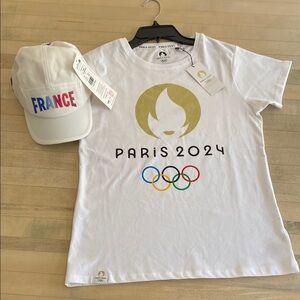 NWT Official 2024 Paris Olympics T-Shirt and Hat